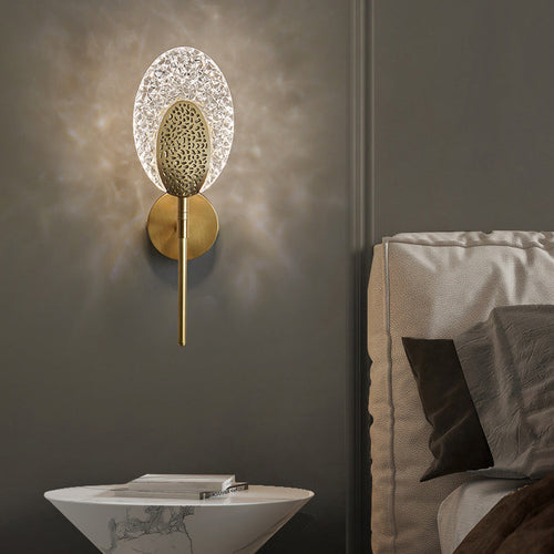 Oval Copper Acrylic Zinc Alloy LED Wall Sconce Lamp
