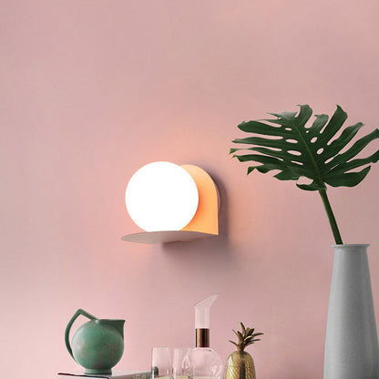 Scandinavian Macaron Glass Ball 1-Light Wall Sconce Lamp