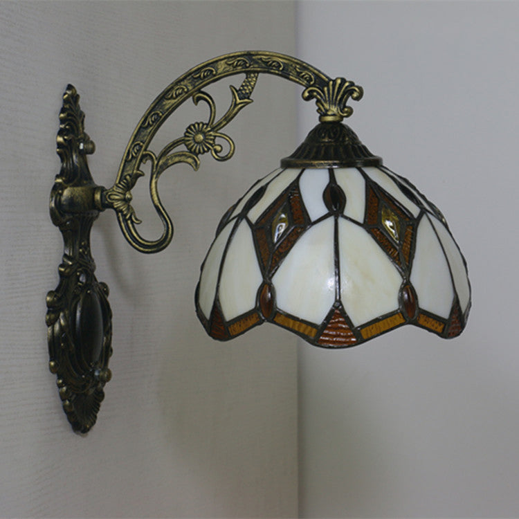 Tiffany Baroque Geometric Bowl 1-Light Wall Sconce Lamp