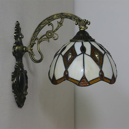 Tiffany Baroque Geometric Bowl 1-Light Wall Sconce Lamp