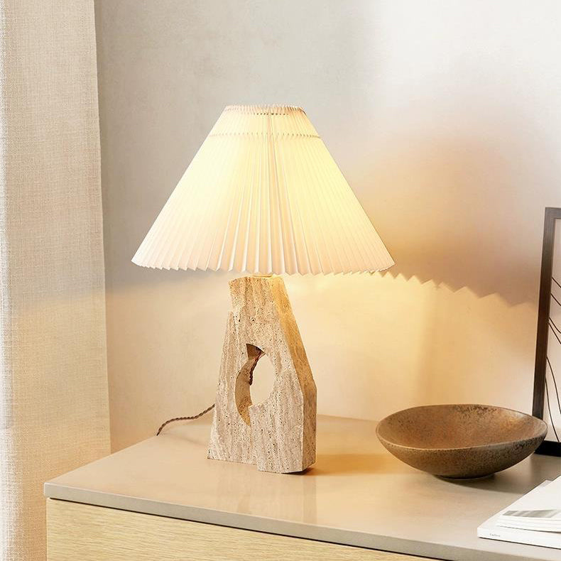 Contemporary Creative Dome Stone Fabric 1-Light Table Lamp