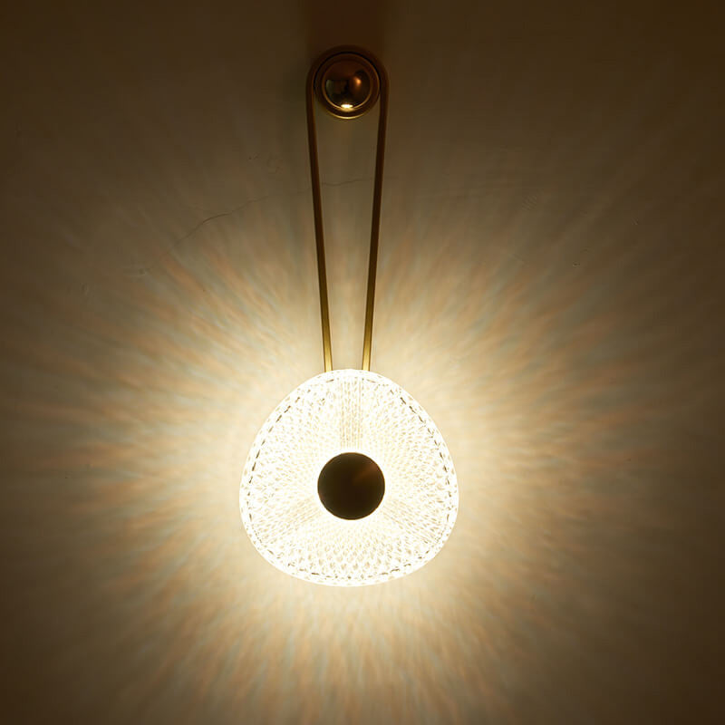 Luxury Round Acrylic Metal Hanging LED Wall Sconce Lamp