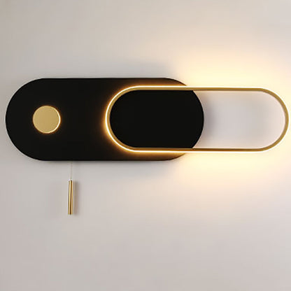 Nordic Iron Acrylic Round Elliptical LED Wall Sconce Lamp