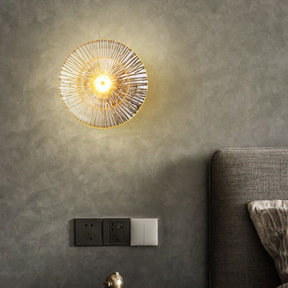 Modern Minimalist Round Glass Copper LED Wall Sconce Lamp