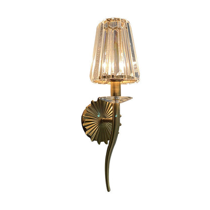 European Light Hardware Glass 1-Light Wall Sconce Lamp