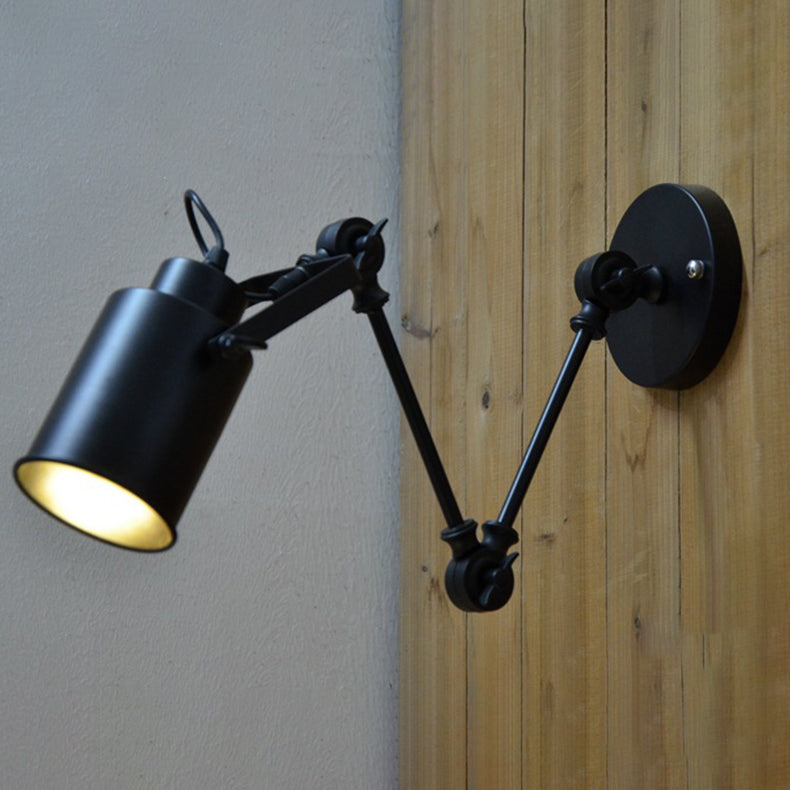 Cylinder Swing Arm Iron Aluminium 1-Light Wall Sconce Lamp