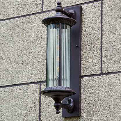 Waterproof Aluminum Glass Cylinder 1-Light Wall Sconce Lamp