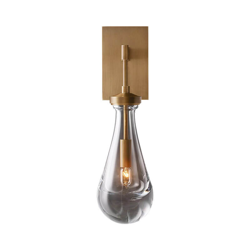 Teardrop Full Copper Crystal 1-Light Wall Sconce Lamp