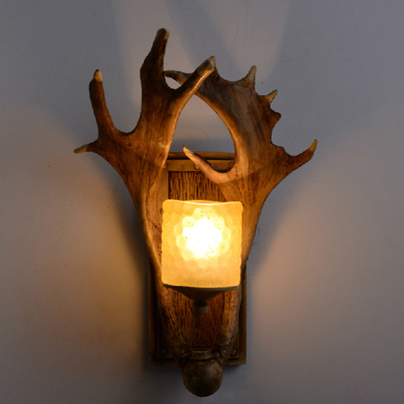 Scandinavian Cylinder Resin Glass 1-Light Wall Sconce Lamp