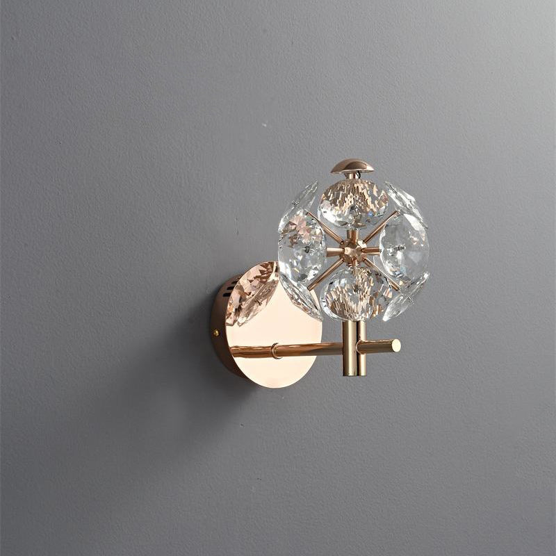 Luxury Hardware Crystal Ball LED Wall Sconce Lamp