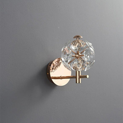 Luxury Hardware Crystal Ball LED Wall Sconce Lamp