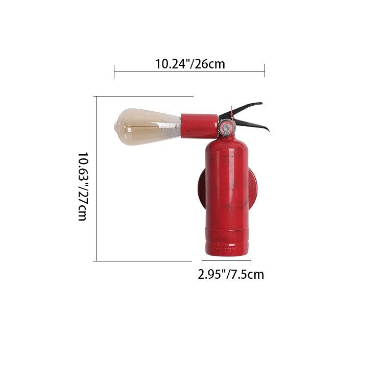 Creative Fire Extinguisher Iron 1-Light Wall Sconce Lamp