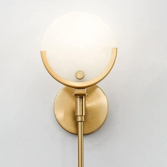 Minimalist Round Ball Iron Marble 1-Light Wall Sconce Lamp