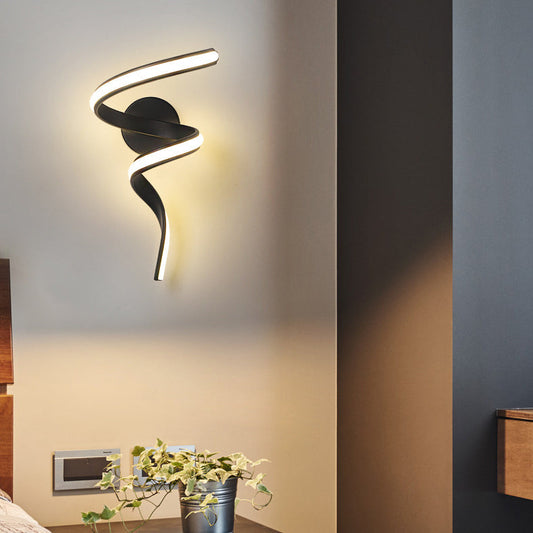 Spiral Iron Aluminium Silicone LED Wall Sconce Lamp
