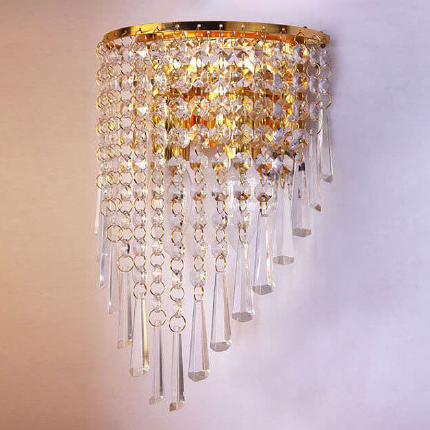 Modern Luxury Crystal Tassel 2-Light Wall Sconce Lamp