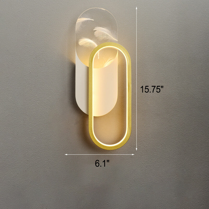 Light Feather Effect Acrylic Geometric LED Wall Sconce Lamp