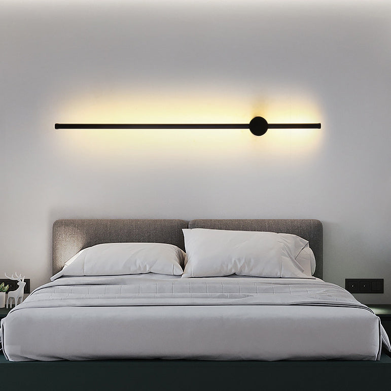 Minimalist Long Aluminum Iron Silicone LED Wall Sconce Lamp