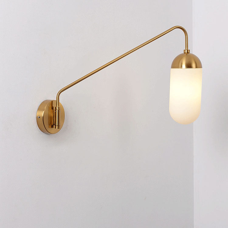Iron Column 1-Light Swing Arm Long Pole Wall Sconce Lamp
