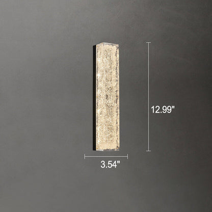 Luxury Brass Clear Resin Rectangular LED Wall Sconce Lamp