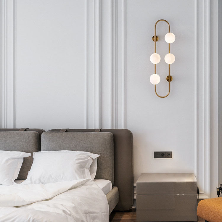 Scandinavian Ring Orb Iron Glass 4-Light Wall Sconce Lamp