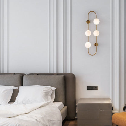 Scandinavian Ring Orb Iron Glass 4-Light Wall Sconce Lamp