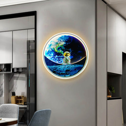 Children's Wrought Iron Imitation Moon LED Wall Sconce Lamp