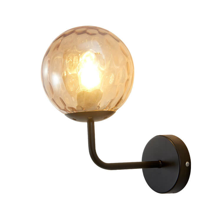 Luxury Round Ball Iron Glass 1-Light Wall Sconce Lamp