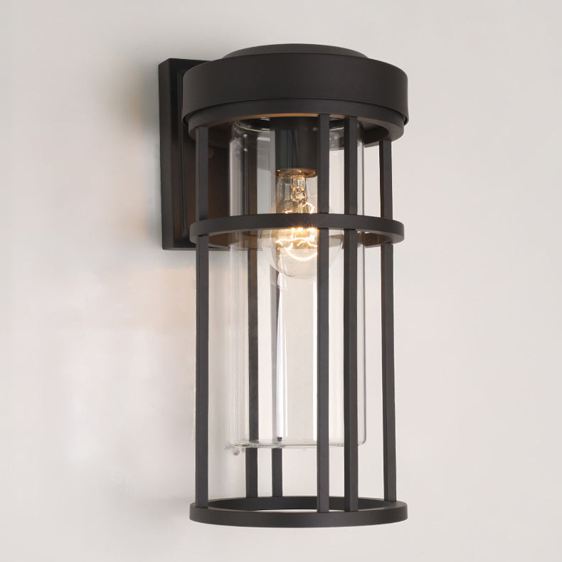 Simplicity Glass Cylinder 1-Light Outdoor Wall Sconce Lamp