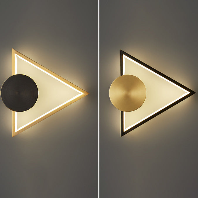 Brass Acrylic Triangle Square Circle LED Wall Sconce Lamp