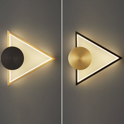 Brass Acrylic Triangle Square Circle LED Wall Sconce Lamp