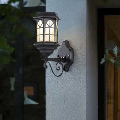 Solar Glass Cylinder House 1-Light Wall Sconce Lamp