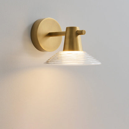 Nordic Full Copper Acrylic Conical LED Wall Sconce Lamp