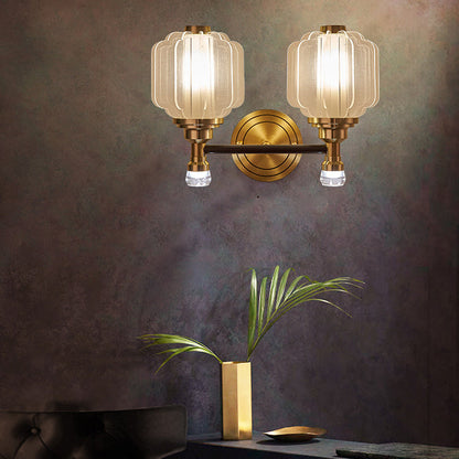 Scandinavian Glass Copper 1/2 Light Wall Sconce Lamp