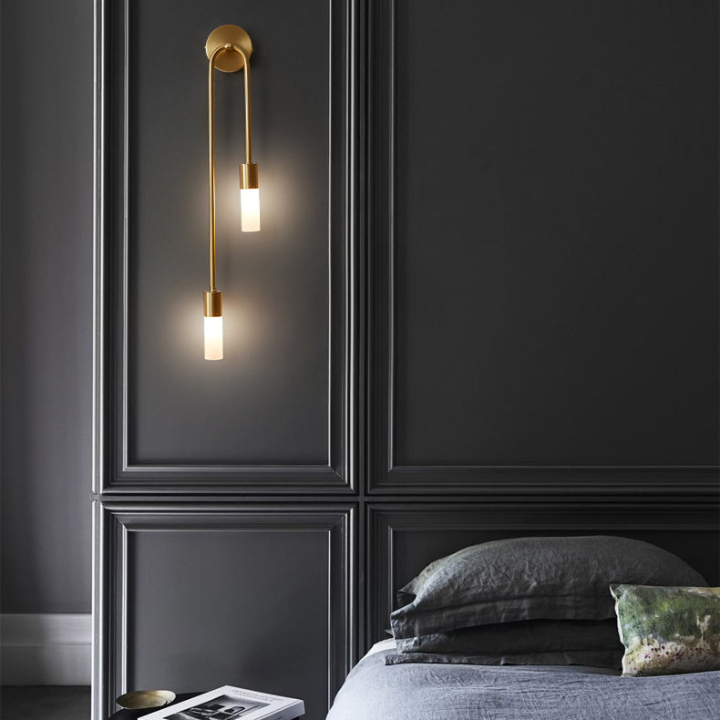 Copper Acrylic Cylinder Ball 1/2/4 Light Wall Sconce Lamp