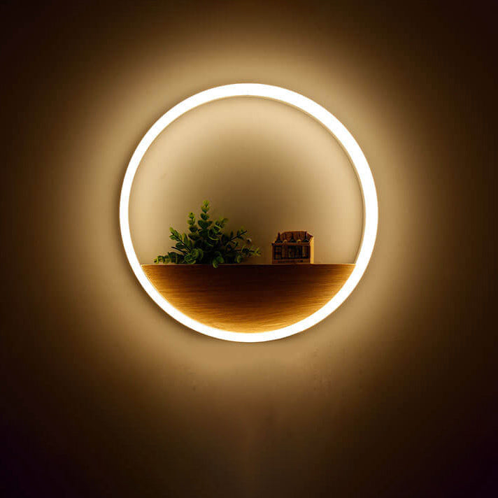 Solid Acrylic Storage Decoration Round LED Wall Sconce Lamp