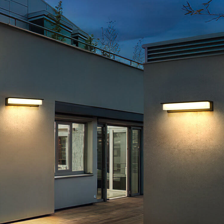 Solar Rectangular Aluminum PC Outdoor LED Wall Sconce Lamp