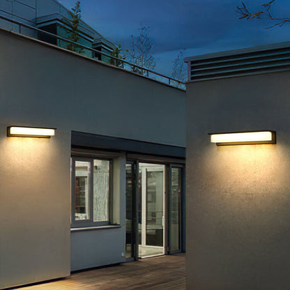 Solar Rectangular Aluminum PC Outdoor LED Wall Sconce Lamp