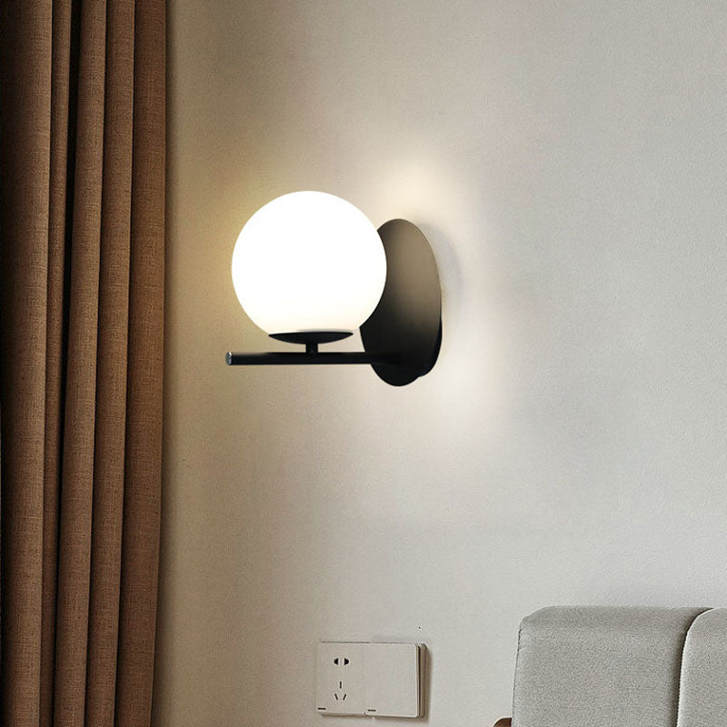 Scandinavian Round Ball Iron Glass 1-Light Wall Sconce Lamp