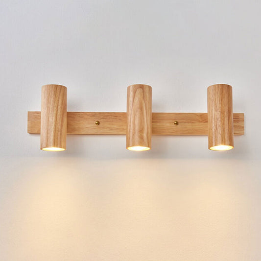 Wood Track Spotlight 1/2/3 Light Wall Sconce Lamp