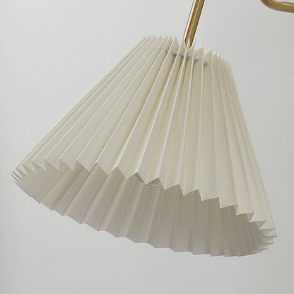 Vintage Walnut Brass Pleated Shade 1-Light Wall Sconce Lamp