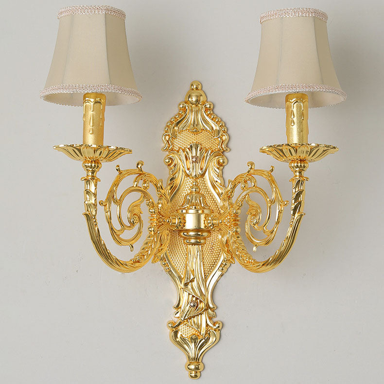 Candelabra Zinc Alloy Fabric 2-Light Wall Sconce Lamp