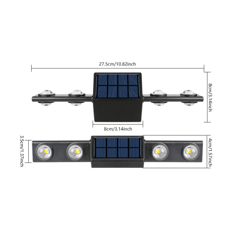Solar Long Triangle ABS PC LED Outdoor Wall Sconce Lamp