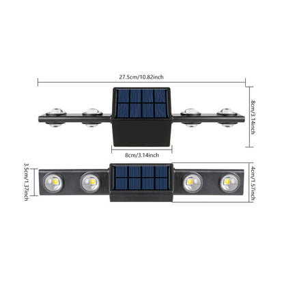Solar Long Triangle ABS PC LED Outdoor Wall Sconce Lamp