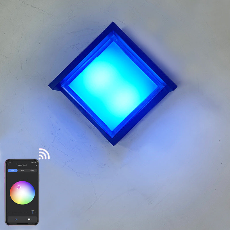 Aluminum Rhombus Smart App Dimming LED Wall Sconce Lamp