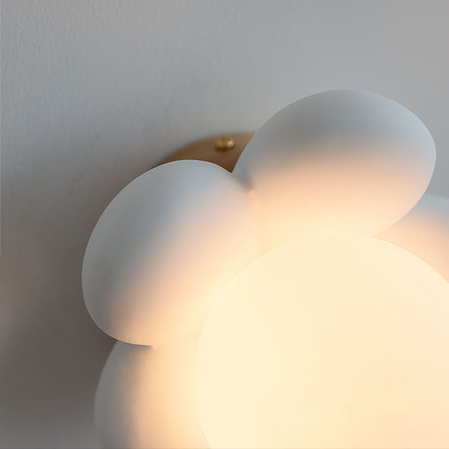 Flowers Shape Glass Ceramic 1-Light Kids Wall Sconce Lamp