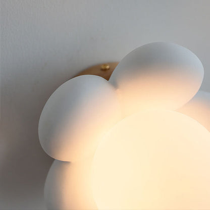 Flowers Shape Glass Ceramic 1-Light Kids Wall Sconce Lamp