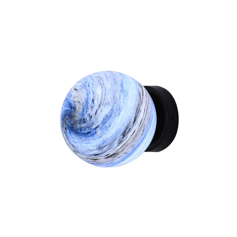 Creative Planet Glass Iron Orb 1-Light Wall Sconce Lamp