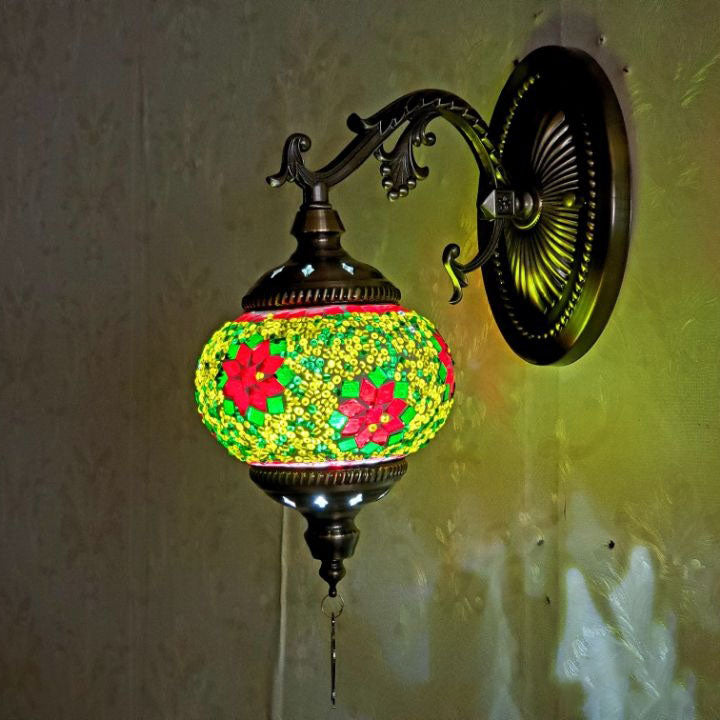 European Exotic Cracked Glass 1-Light Wall Sconce Lamp