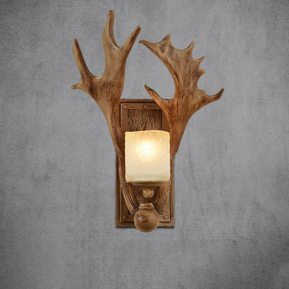 Scandinavian Cylinder Resin Glass 1-Light Wall Sconce Lamp