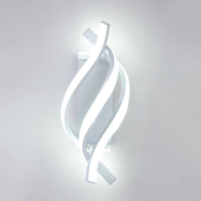 Spiral Line Aluminium Acrylic Silicone LED Wall Sconce Lamp